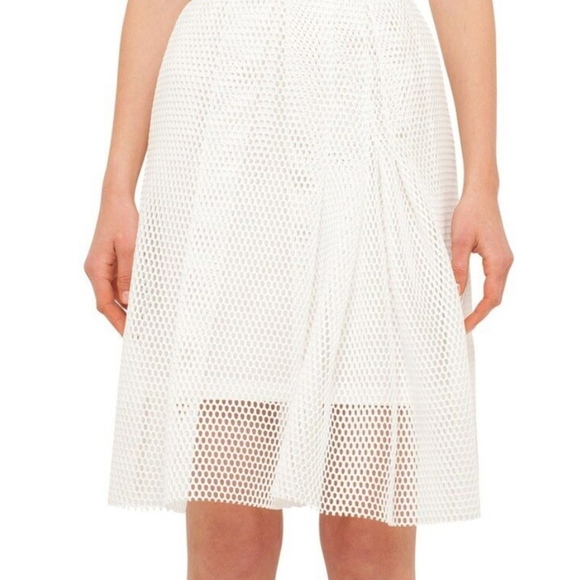 NWT $1290 Akris punto Mesh‎ Overlay Keyhole Back Sheath Dress Cream [SZ 6 ] - Picture 4 of 8